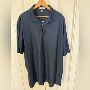 Peter Millar Blue Summer Comfort Polka Dot Shirt - Size XX Large